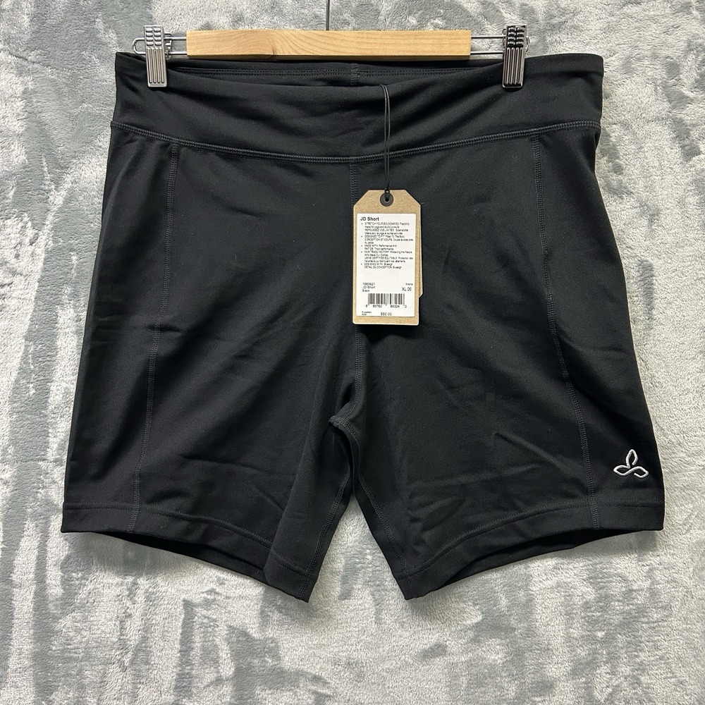Prana Shorts Mens Extra Large Black JD Short Stretch Athleisure Yogo Workout